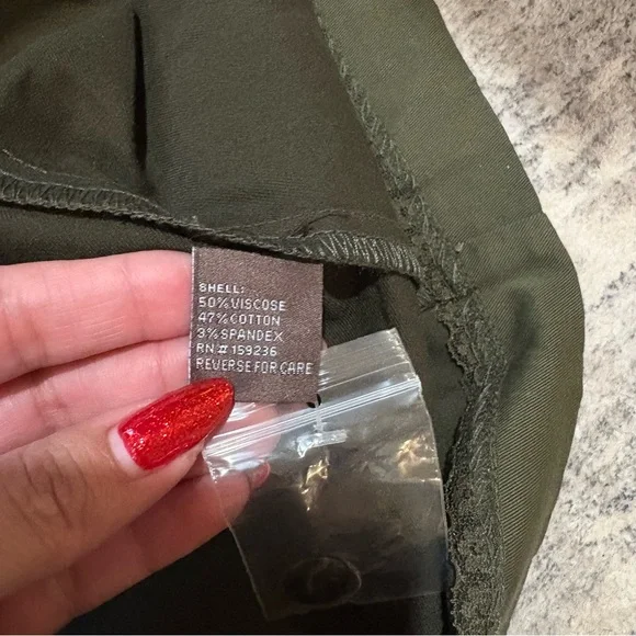 J.McLaughlin Nikita olive green wrap belted utility midi dress size M - Picture 11 of 12